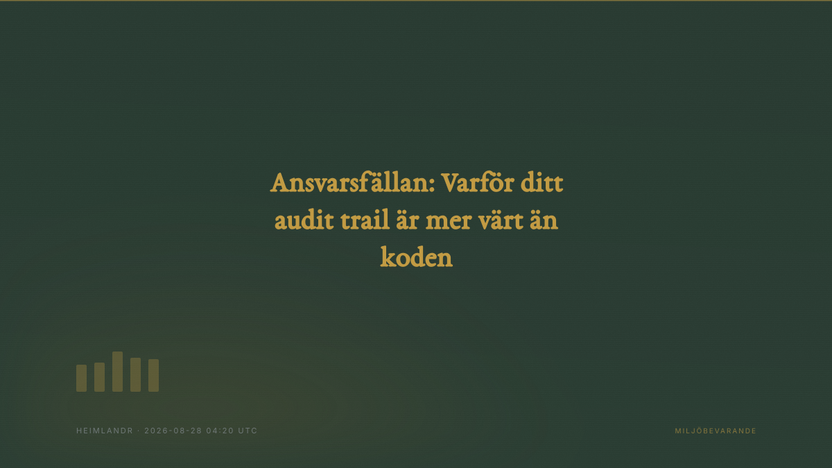 Ansvarsfällan: Varför ditt audit trail är mer värt än koden