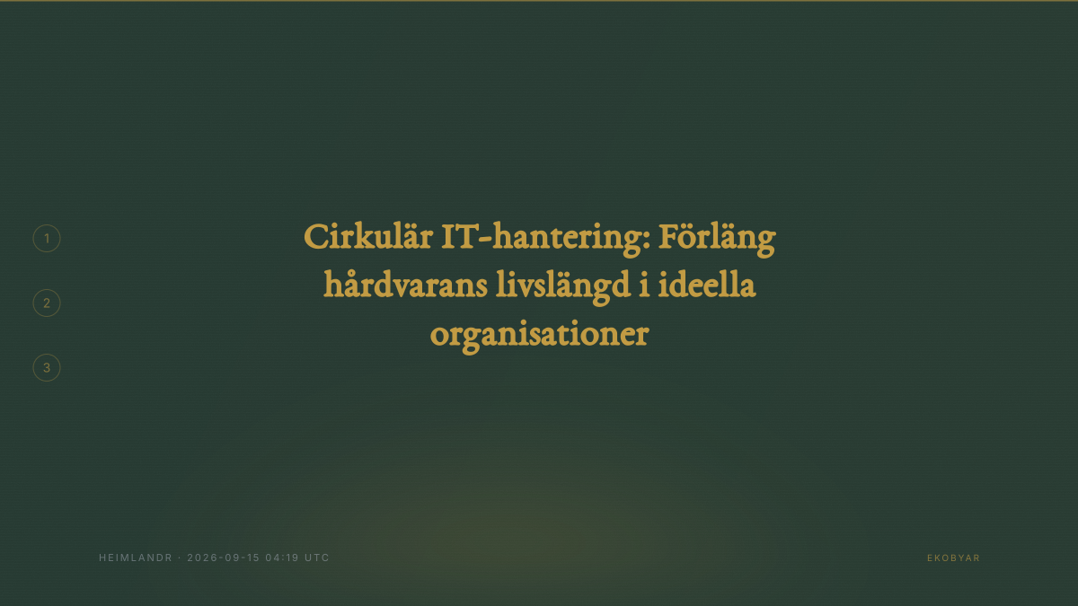 Cirkulär IT-hantering: Förläng hårdvarans livslängd i ideella organisationer