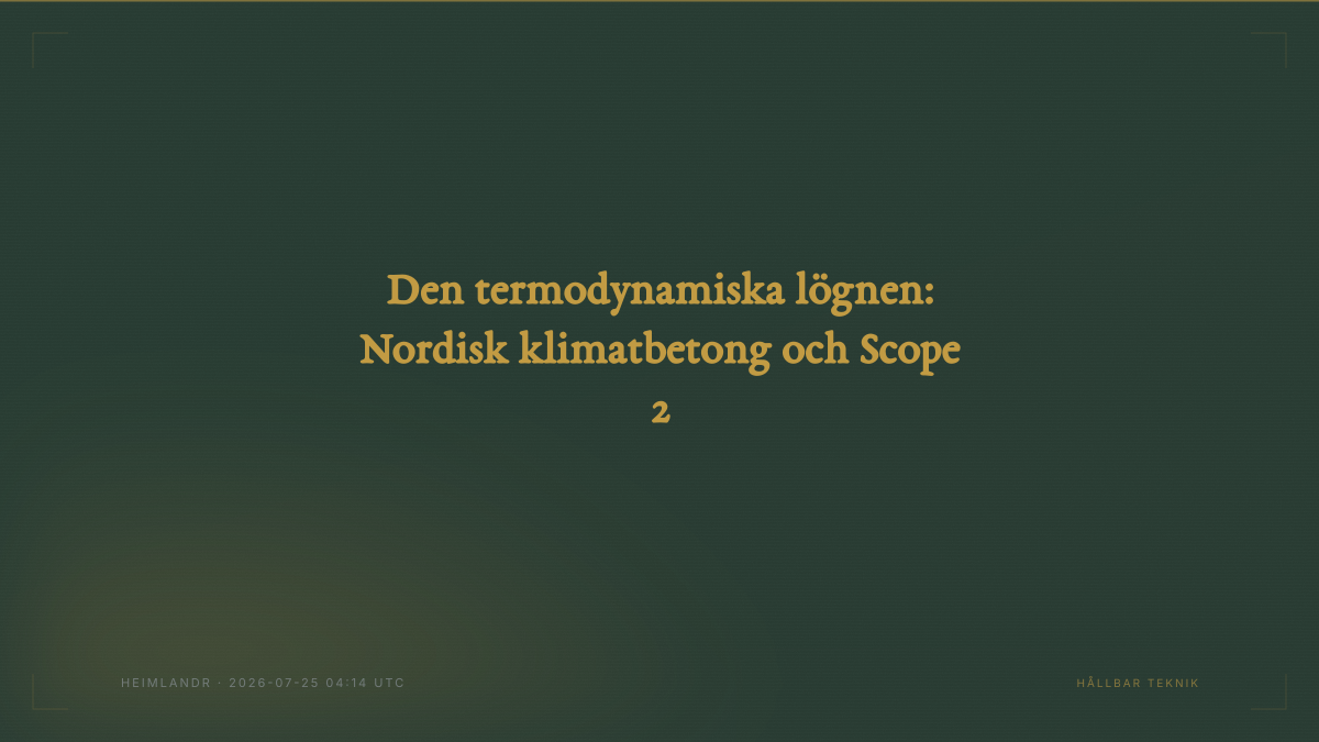 Den termodynamiska lögnen: Nordisk klimatbetong och Scope 2