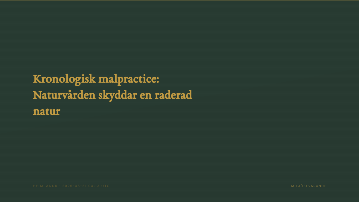 Kronologisk malpractice: Naturvården skyddar en raderad natur