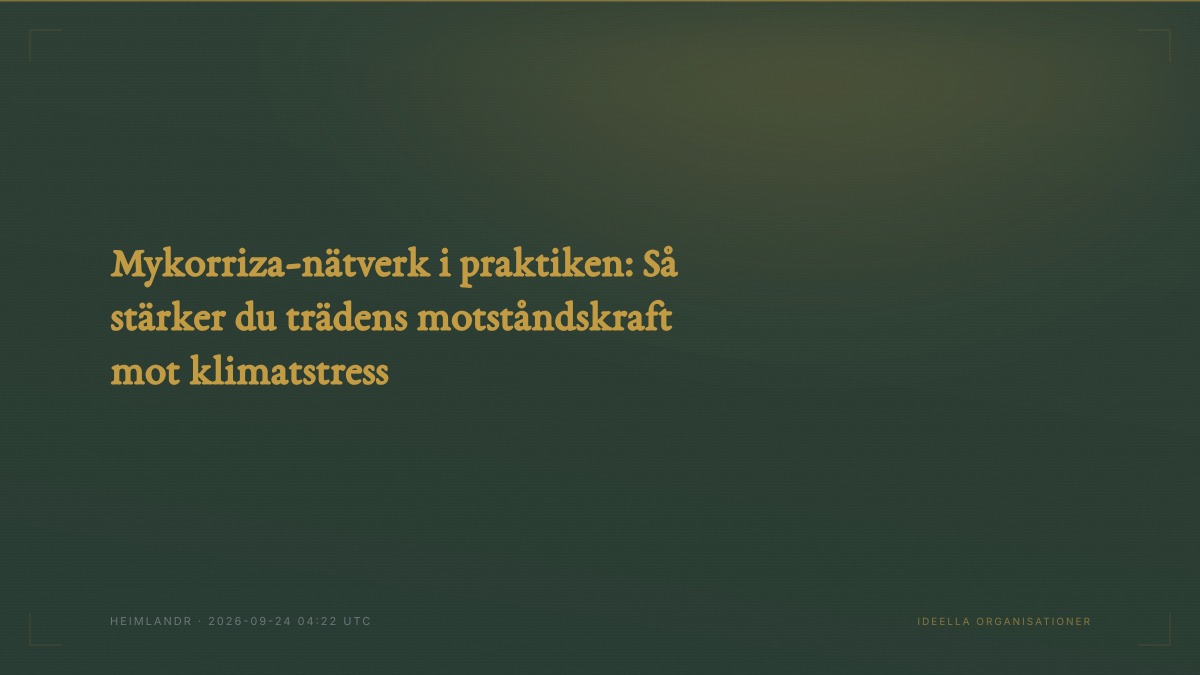 Mykorriza-nätverk i praktiken: Så stärker du trädens motståndskraft mot klimatstress