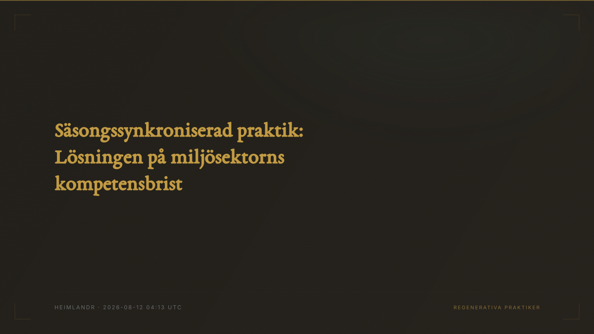 Säsongssynkroniserad praktik: Lösningen på miljösektorns kompetensbrist