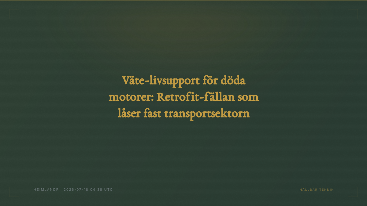 Väte-livsupport för döda motorer: Retrofit-fällan som låser fast transportsektorn