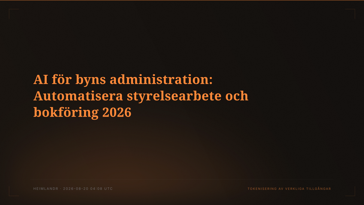 AI för byns administration: Automatisera styrelsearbete och bokföring 2026