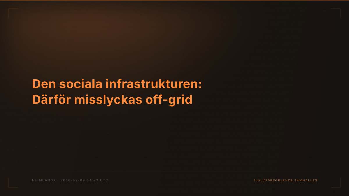 Den sociala infrastrukturen: Därför misslyckas off-grid