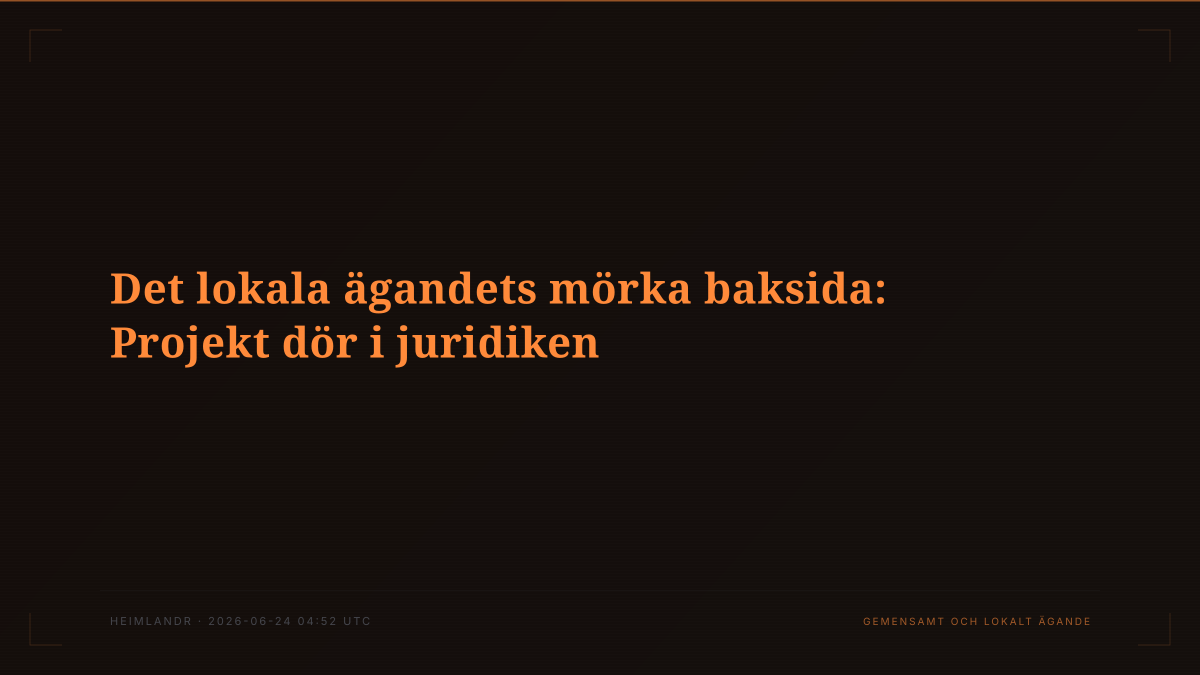 Det lokala ägandets mörka baksida: Projekt dör i juridiken