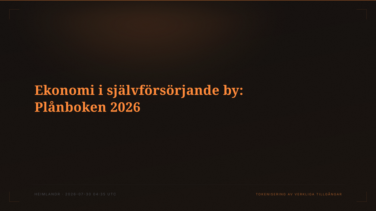Ekonomi i självförsörjande by: Plånboken 2026