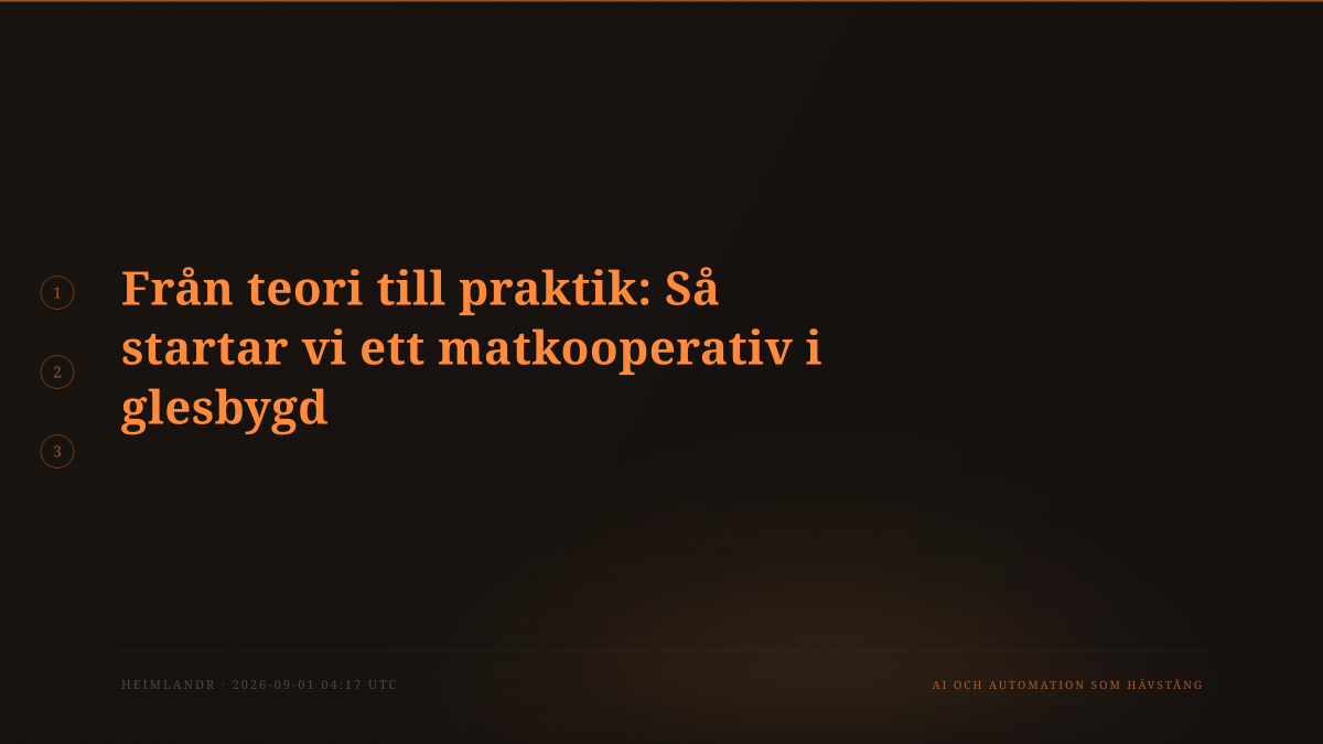 Från teori till praktik: Så startar vi ett matkooperativ i glesbygd