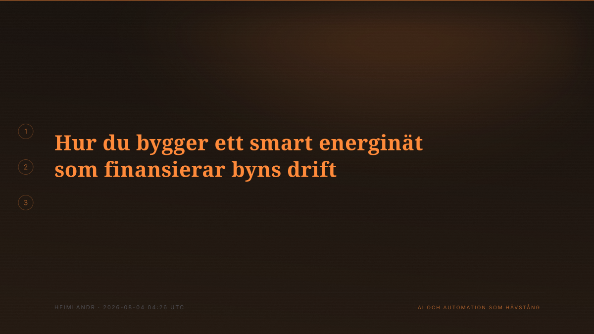 Hur du bygger ett smart energinät som finansierar byns drift