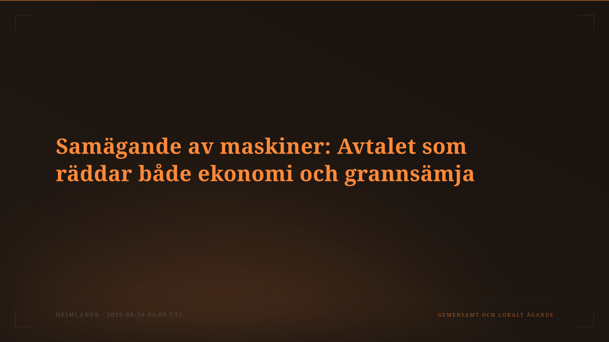 Samägande av maskiner: Avtalet som räddar både ekonomi och grannsämja