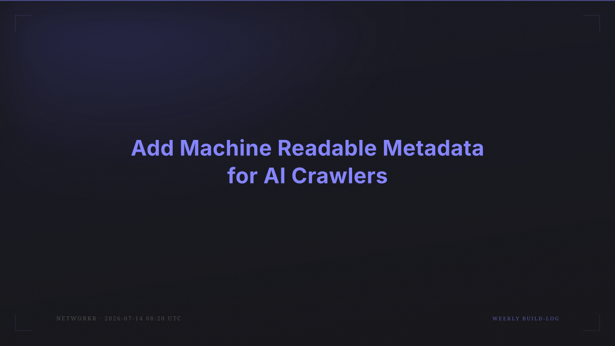 Add Machine Readable Metadata for AI Crawlers