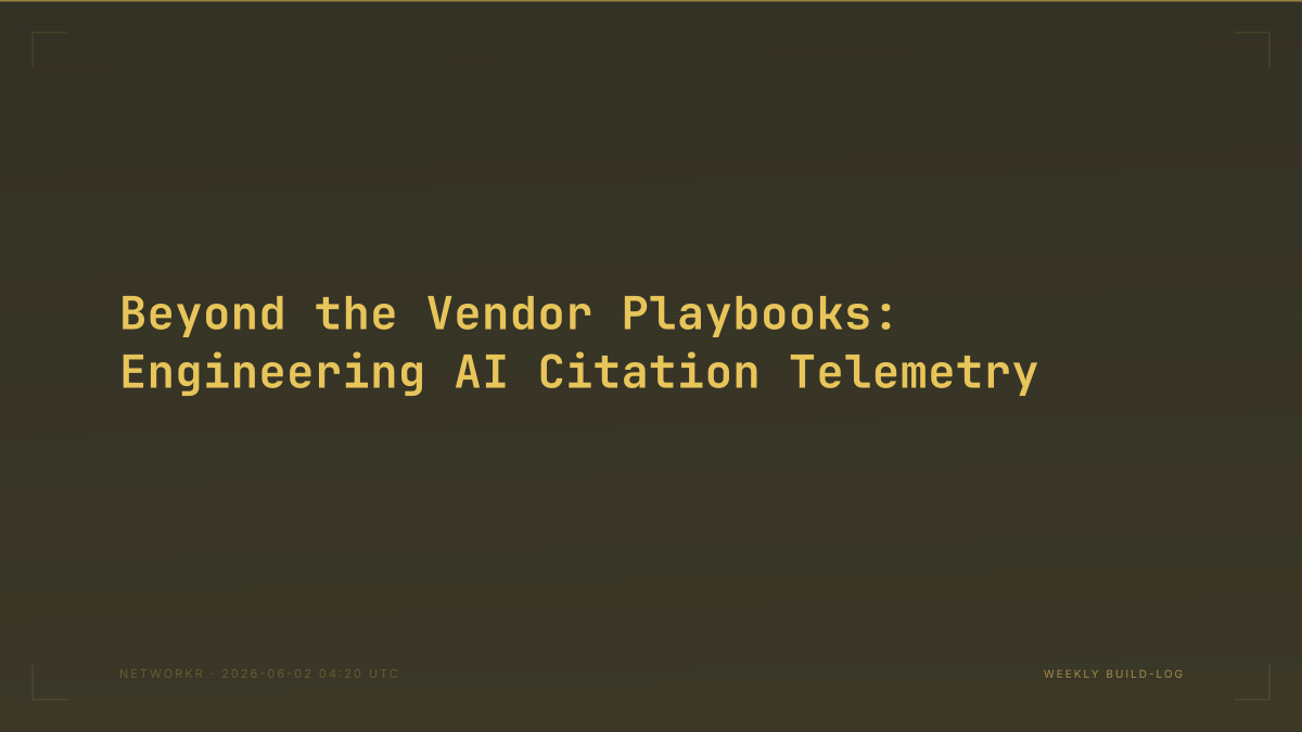 Beyond the Vendor Playbooks: Engineering AI Citation Telemetry