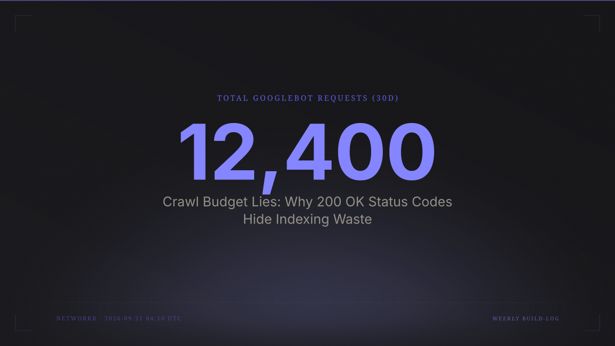 Crawl Budget Lies: Why 200 OK Status Codes Hide Indexing Waste