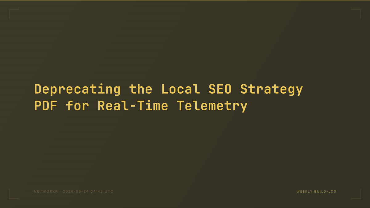 Deprecating the Local SEO Strategy PDF for Real-Time Telemetry