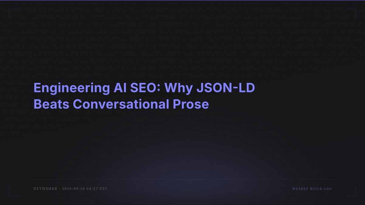 Engineering AI SEO: Why JSON-LD Beats Conversational Prose