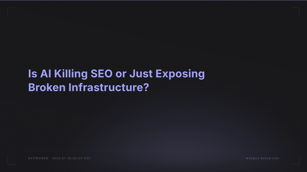 Is AI Killing SEO or Just Exposing Broken Infrastructure?