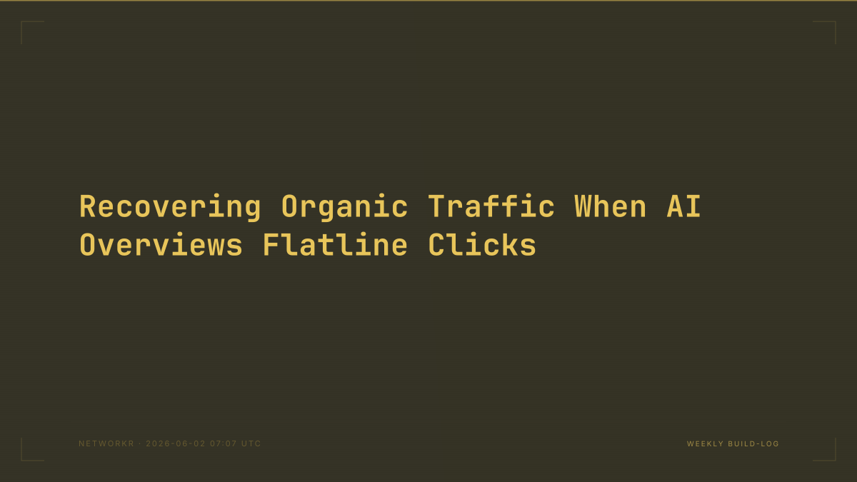 Recovering Organic Traffic When AI Overviews Flatline Clicks