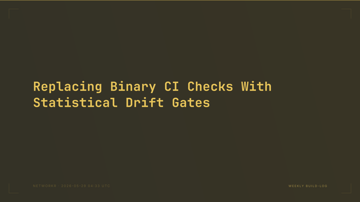 Replacing Binary CI Checks With Statistical Drift Gates