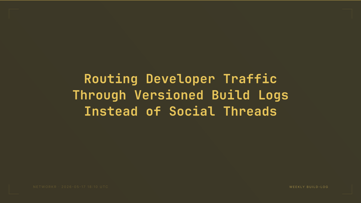 Routing Developer Traffic Through Versioned Build Logs Instead of Social Threads