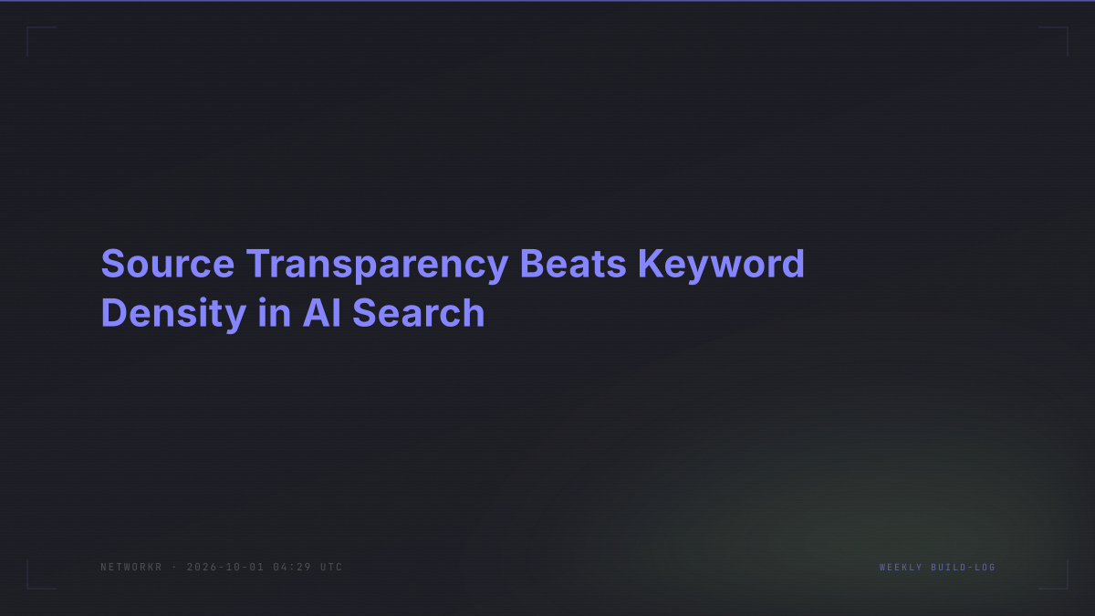 Source Transparency Beats Keyword Density in AI Search