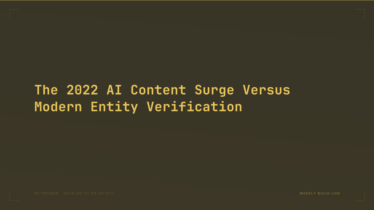 The 2022 AI Content Surge Versus Modern Entity Verification
