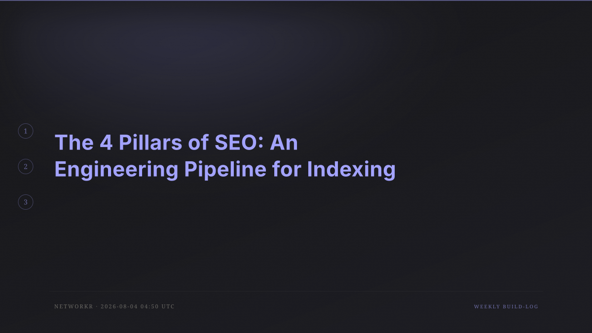 The 4 Pillars of SEO: An Engineering Pipeline for Indexing