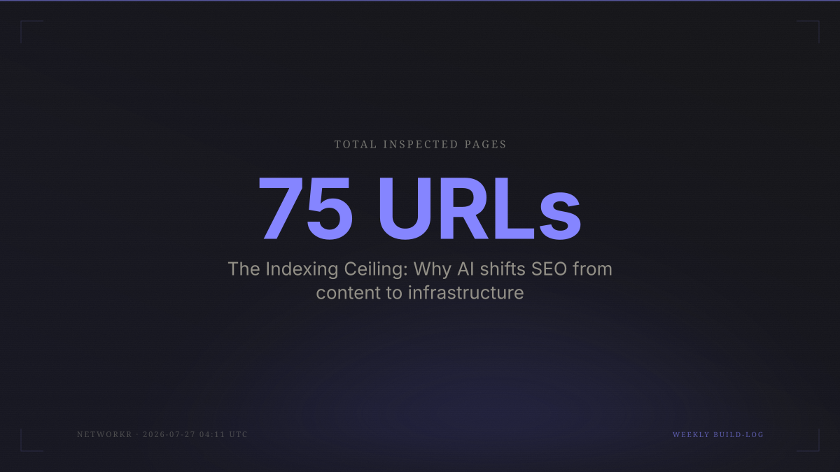 The Indexing Ceiling: Why AI shifts SEO from content to infrastructure