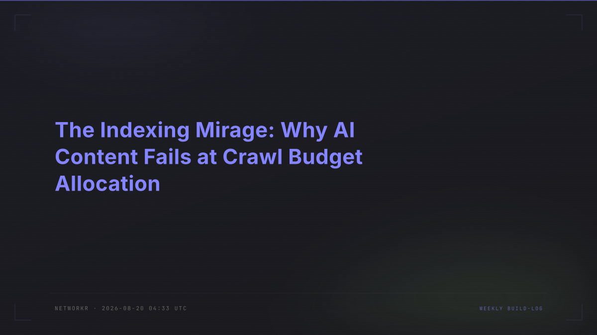 The Indexing Mirage: Why AI Content Fails at Crawl Budget Allocation