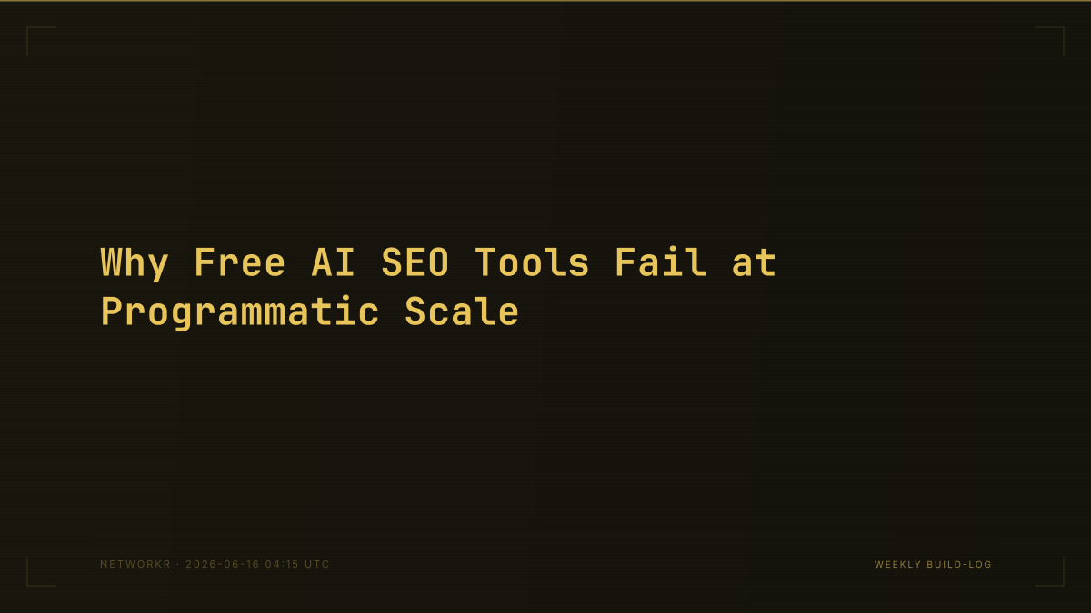 Why Free AI SEO Tools Fail at Programmatic Scale