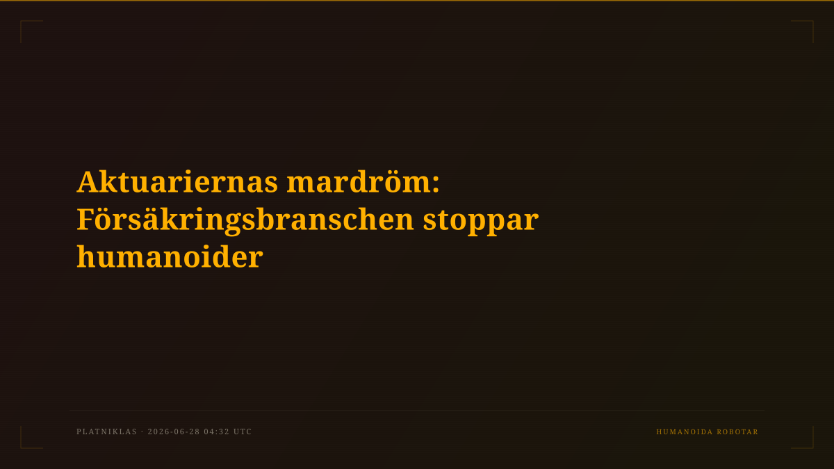 Aktuariernas mardröm: Försäkringsbranschen stoppar humanoider