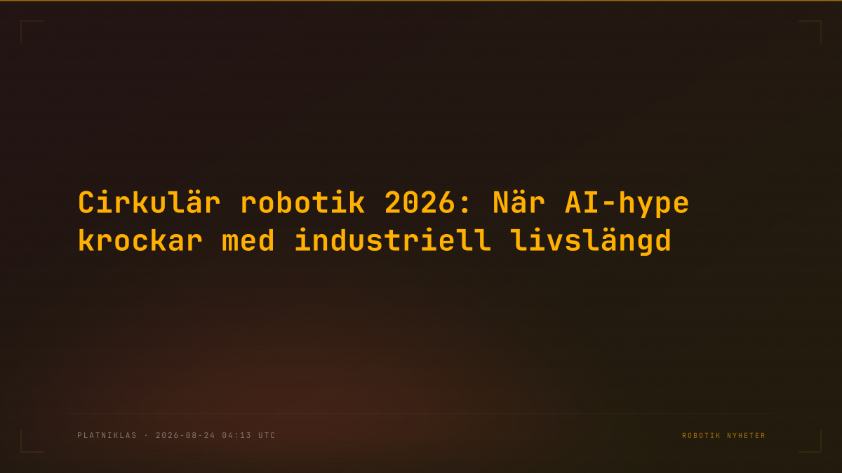 Cirkulär robotik 2026: När AI-hype krockar med industriell livslängd