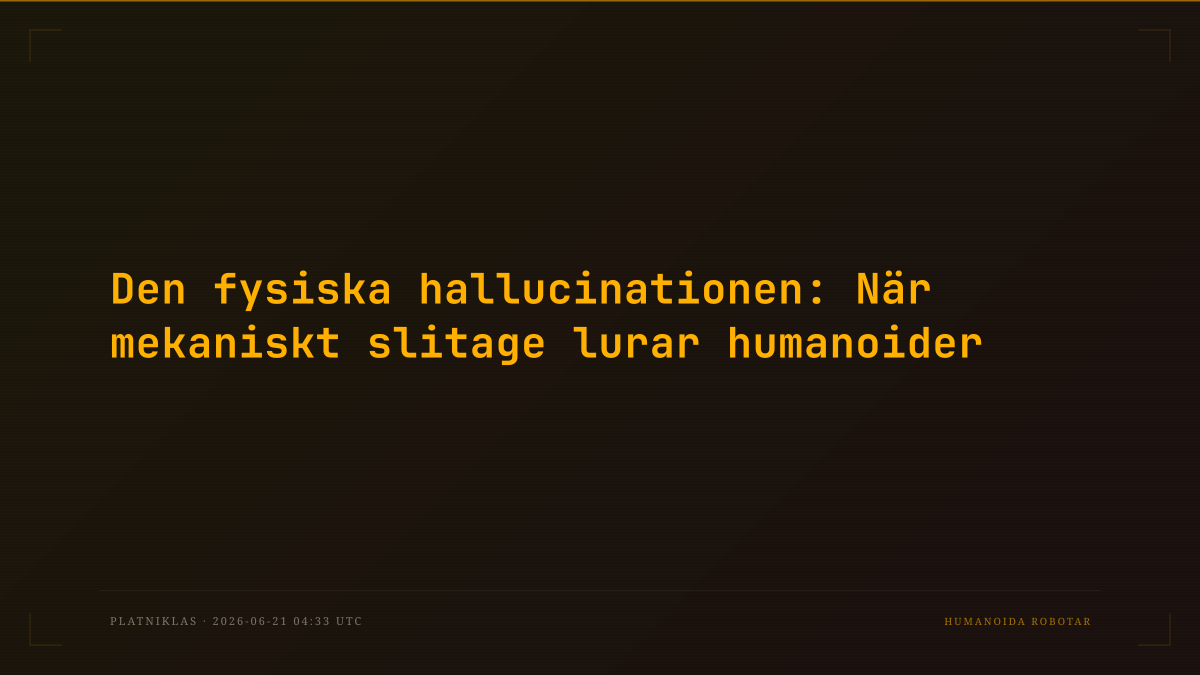 Den fysiska hallucinationen: När mekaniskt slitage lurar humanoider