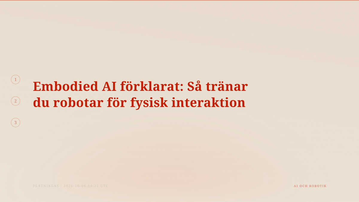 Embodied AI förklarat: Så tränar du robotar för fysisk interaktion