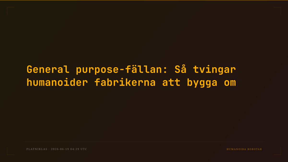 General purpose-fällan: Så tvingar humanoider fabrikerna att bygga om