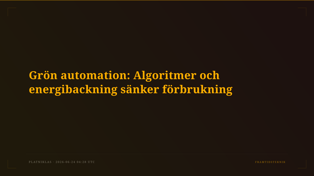 Grön automation: Algoritmer och energibackning sänker förbrukning