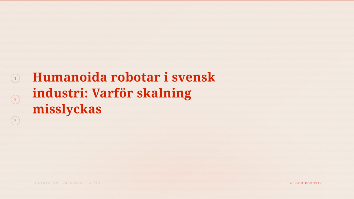 Humanoida robotar i svensk industri: Varför skalning misslyckas