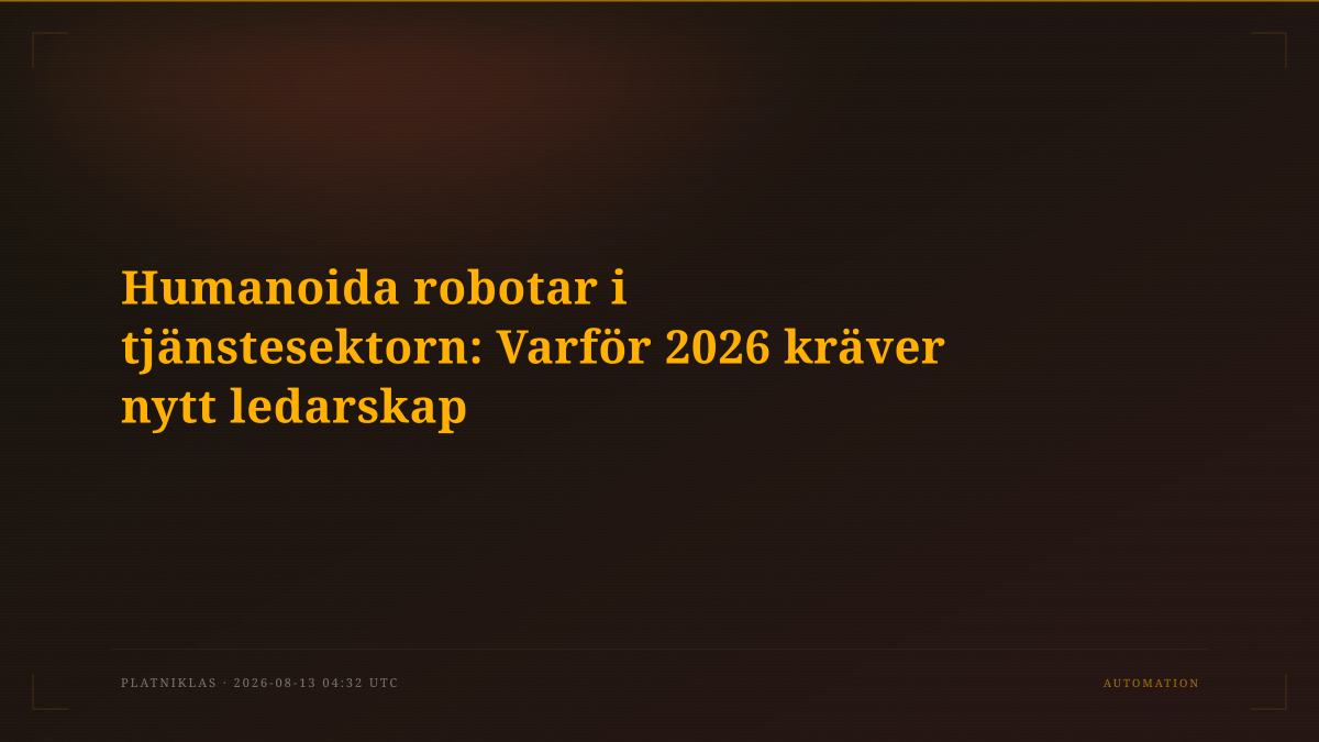 Humanoida robotar i tjänstesektorn: Varför 2026 kräver nytt ledarskap