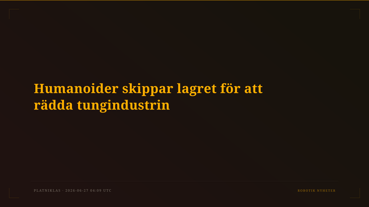 Humanoider skippar lagret för att rädda tungindustrin