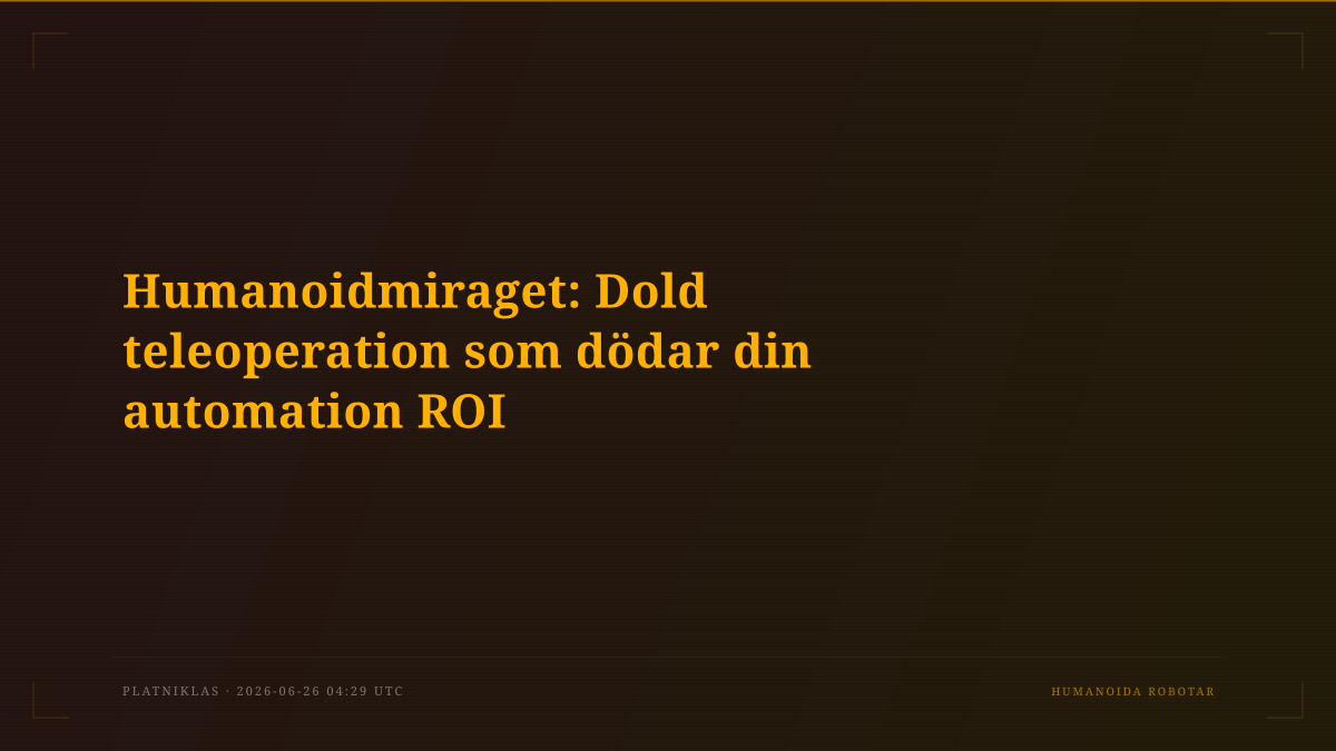 Humanoidmiraget: Dold teleoperation som dödar din automation ROI
