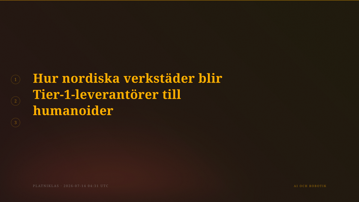 Hur nordiska verkstäder blir Tier-1-leverantörer till humanoider