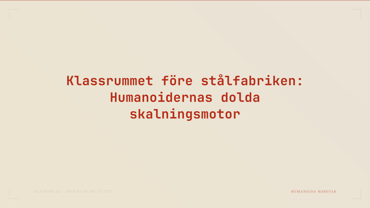Klassrummet före stålfabriken: Humanoidernas dolda skalningsmotor