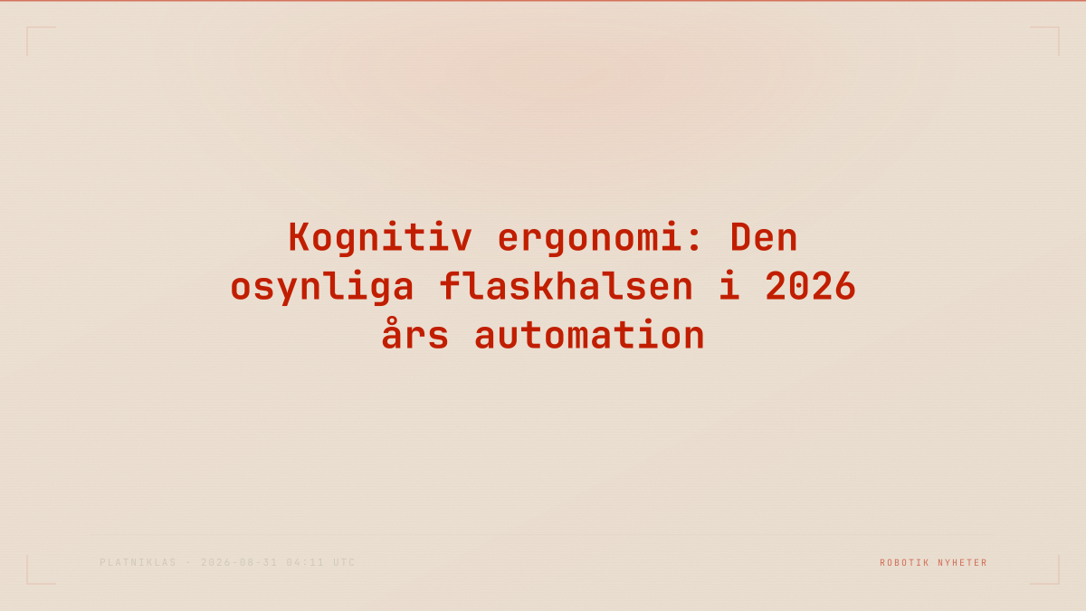 Kognitiv ergonomi: Den osynliga flaskhalsen i 2026 års automation