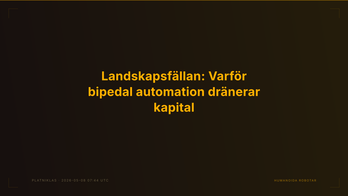 Landskapsfällan: Varför bipedal automation dränerar kapital