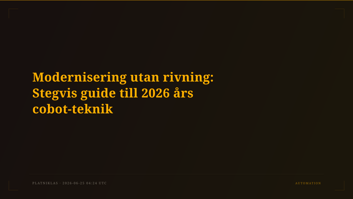Modernisering utan rivning: Stegvis guide till 2026 års cobot-teknik