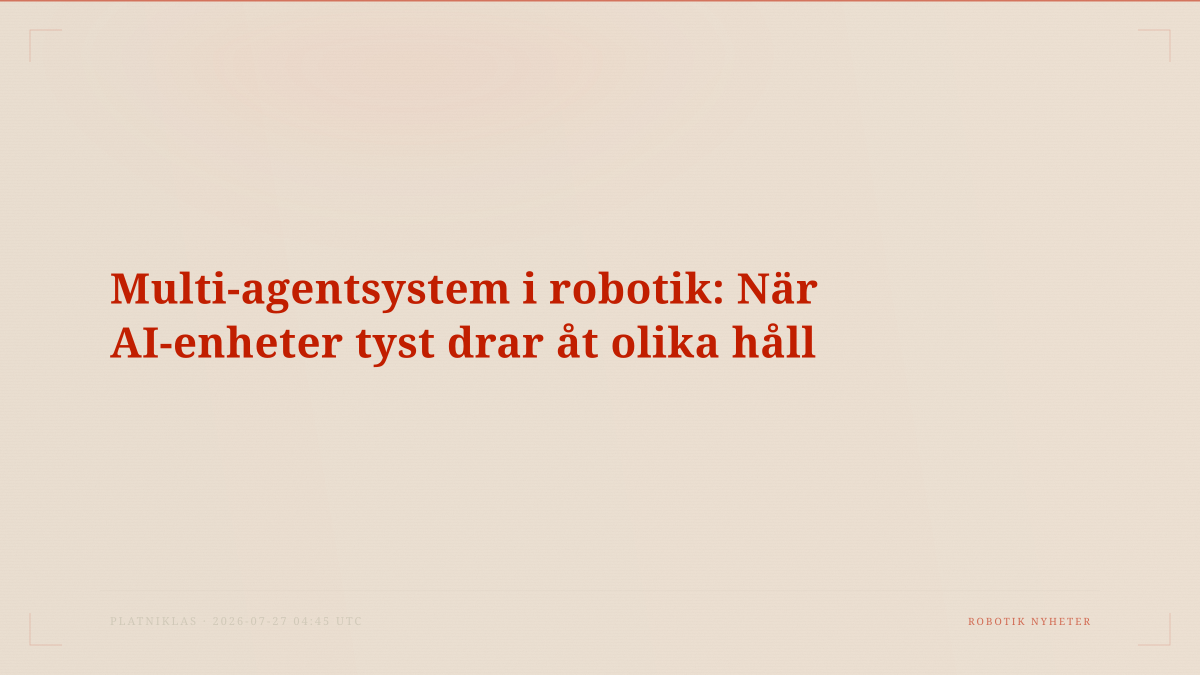 Multi-agentsystem i robotik: När AI-enheter tyst drar åt olika håll