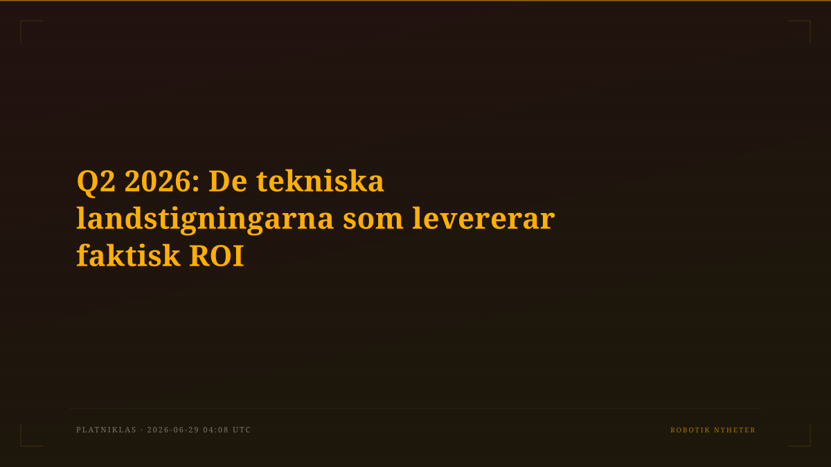 Q2 2026: De tekniska landstigningarna som levererar faktisk ROI