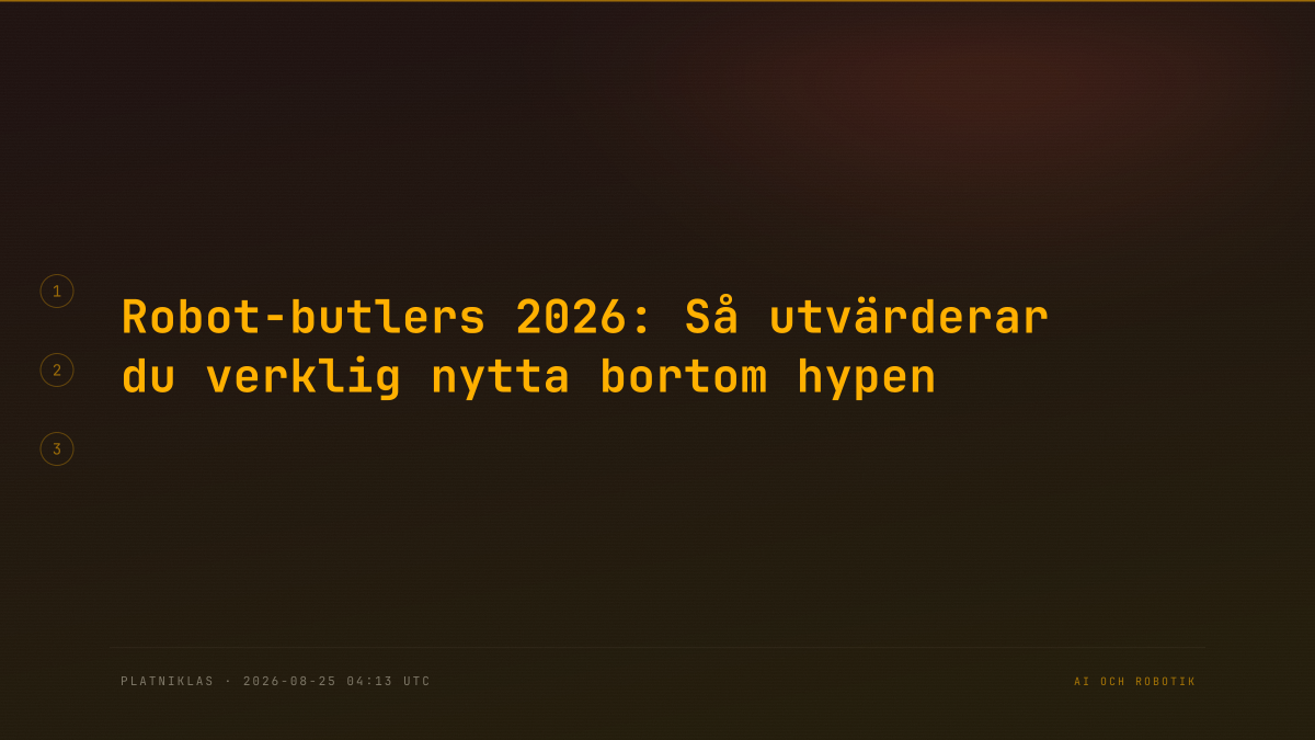 Robot-butlers 2026: Så utvärderar du verklig nytta bortom hypen