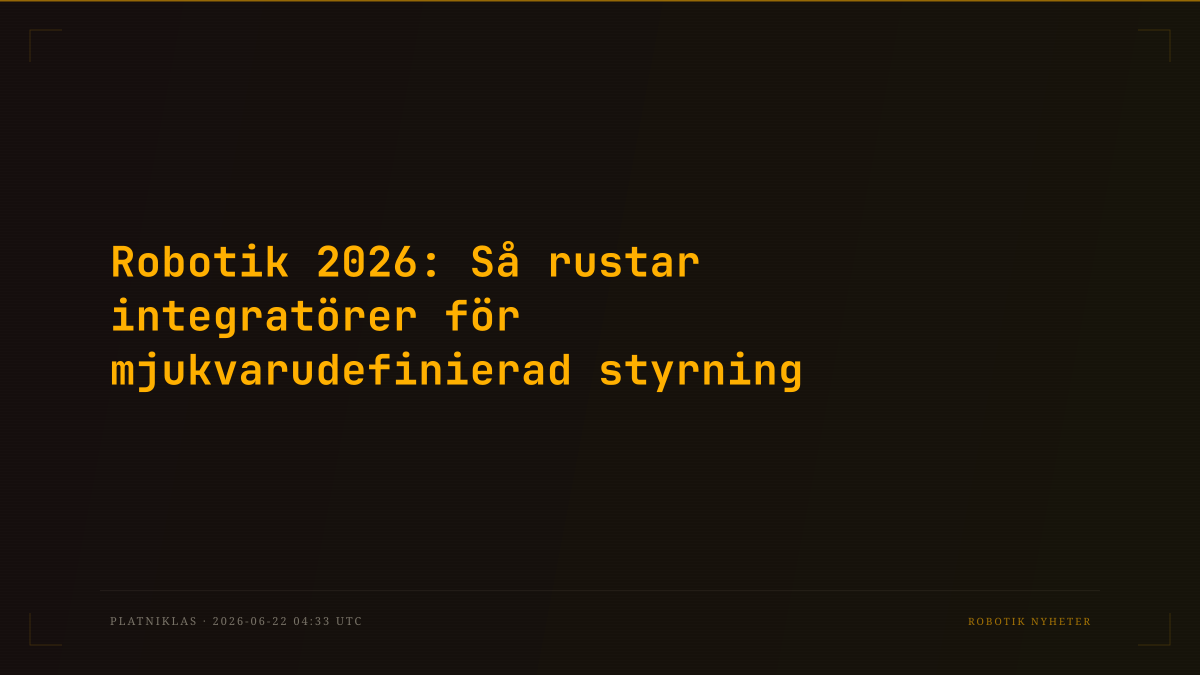 Robotik 2026: Så rustar integratörer för mjukvarudefinierad styrning