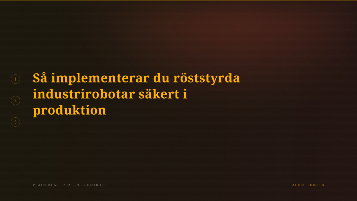 Så implementerar du röststyrda industrirobotar säkert i produktion