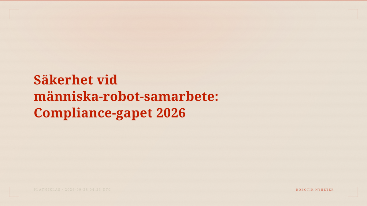 Säkerhet vid människa-robot-samarbete: Compliance-gapet 2026